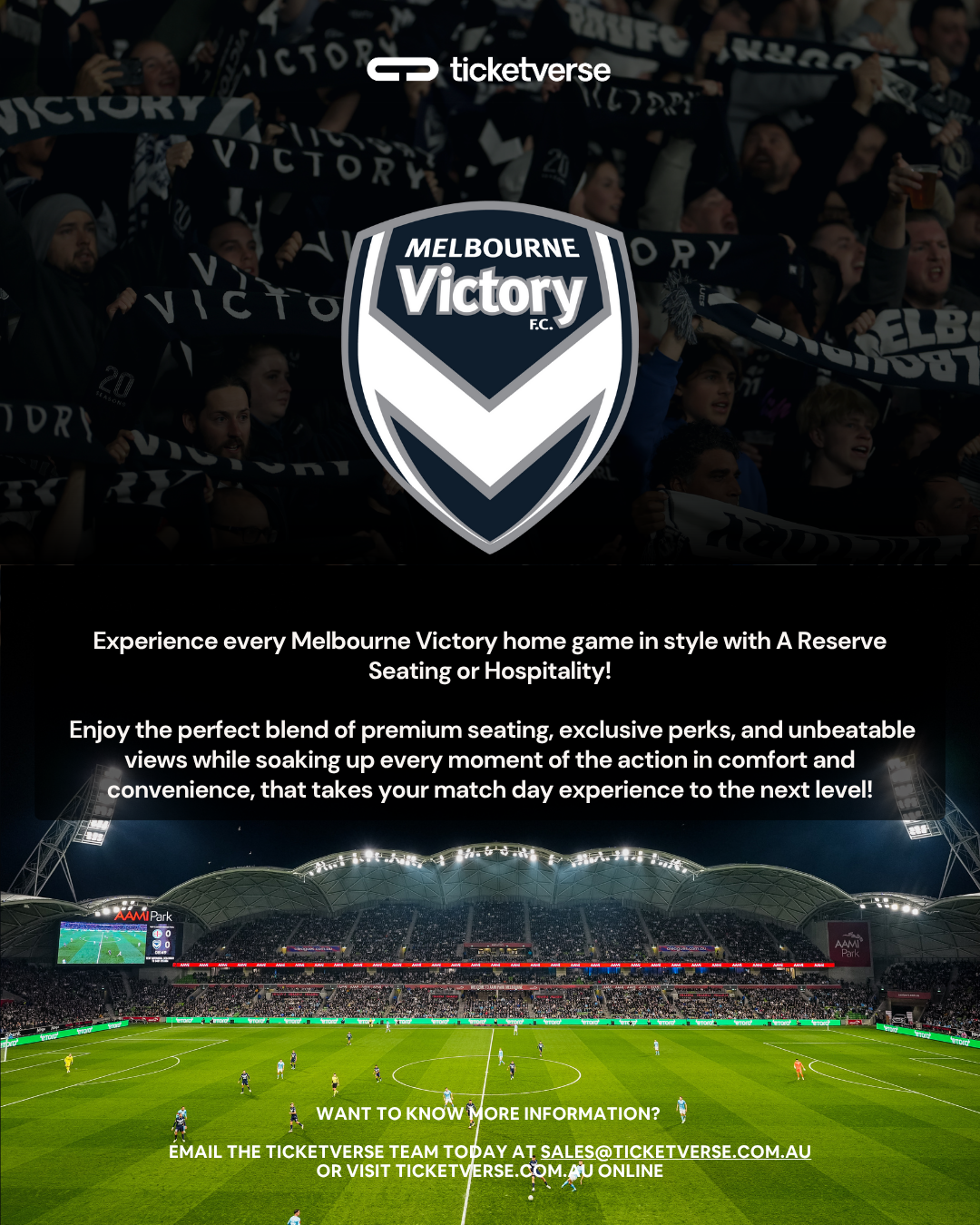 Experience Every Melbourne Victory Home Game in Style: A Reserve Seating & Premium Hospitality!