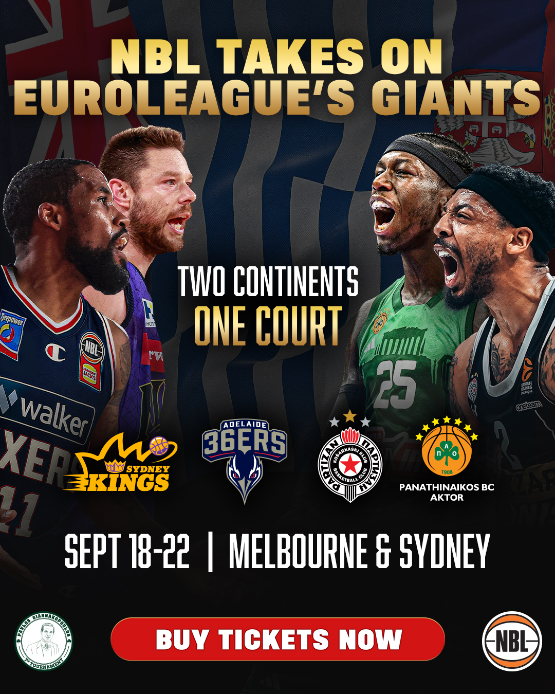 For the first time ever, EuroLeague giants Panathinaikos and KK Partizan are hitting Aussie soil to take on the NBL!